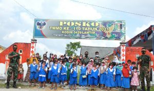 Satgas TMMD 110 Bekali Generasi Muda Sejak Dini dengan Wasbang