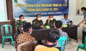 Cegah Virus Corona ,TMMD Ke 110 Kodim 0603 Lebak tahun 2021 Gelar Penyuluhan Kesehatan