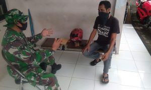 Koramil 2307/Ciwandan Laksanakan Komsos,Himbau Masyarakat Gunakan Masker