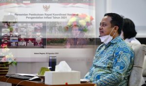 Ikuti Rakornas Pengendalian Inflasi Tahun 2021, Plt Gubernur Sulsel Ajak Maksimalkan Ekspor Komoditas Pertanian