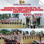 Hari Bhayangkara ke-76, 31 Personel Polres Lampung Utara Naik Pangkat