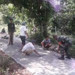 Babinsa Koramil 2304/Anyar, Giat Karbak Pemasangan paving blok