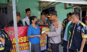 Bansos Kapolres Lampung Utara Sasar Warga Kelurahan Cempedak dan Kotabumi Udik