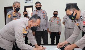 Kapolres Pimpin Penandatanganan Pakta Integritas Penerimaan Calon Tamtama Polri TA. 2023