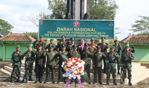 Kodim 0429/Lamtim Gelar Ziarah Nasional Peringatan HUT TNI Ke-77