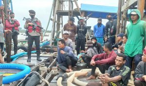Divpam PT Timah.Tbk Tertibkan Puluhan Ponton Bandel