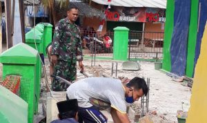 Babinsa Koramil 2304/Anyar, Giat Karbak Pembersihan Masjid Al Ikhlas