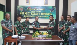 Puncak Peringatan HUT Kodam II/Sriwijaya ke -77, Kodim 0429/Lamtim Gelar Syukuran