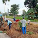 Babinsa Koramil 05/Sukadana Hadiri Karya Bhakti Persiapan Lomba Desa