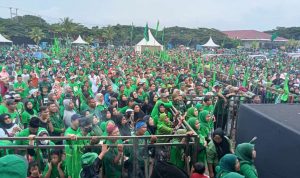 Kota Cilegon di Warnai Penuh Hijau Berlambang Ka’bah Menyambut Harlah PPP ke 50