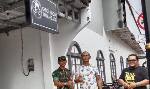 Anggota Kodim 0432/Basel Sambangi Sekretariat Cyber Media Bangka Selatan