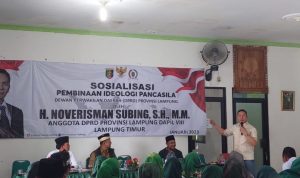 H. Noverisman Subing Wakil Ketua Komisi III DPRD Lampung Sosialisasi PIP pada Tokoh Masyarakat di Lamtim