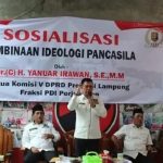 Hi. Yanuar Irawan Ketua Komisi V DPRD Provinsi Lampung Mensosialisasi PIP di Tanggamus 