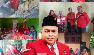 Bacaleg DPR RI Amin P Napitupulu SH,.MH Berbagi Sembako dan Bantuan Perbaikan Jalan