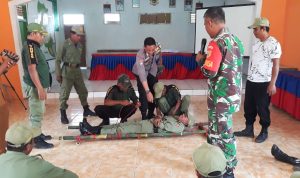 Linmas dan Perangkat Desa Taman Asri Terima Pelatihan Tanggap Bencana dari Babinsa