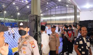 Polres Metro Berikan Rasa Aman Diajang Liga Futsal Profesional Indonesia di Kota Metro