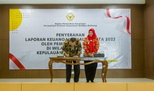 Wabup Debby Sampaikan Hasil Laporan Keuangan Ke Wakaban BPK RI Babel