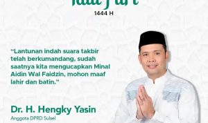 Anggota Dewan Propinsi Sul-Sel /Balon Bupati Takalar , Dr. H. Hengky Yasin Ucapkan Selamat Hari Raya Idul Fitri 1444 H