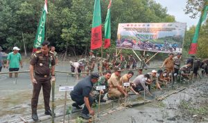 Kodim ODIM 0429/Lamtim Laksanakan Penanaman Ribuan Mangrove Serentak Nasional 