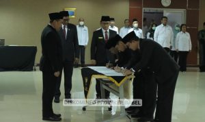 Pj Gubernur Suganda Hadiri Pelantikan dan Pengangkatan Sumpah Janji Kepala Perwakilan Ombudsman