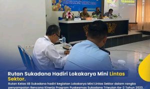 Romzi B Kasubsi Pelayanan Tahanan Rutan Kelas IIB Sukadan Hadiri Lokakarya Mini Lintas Sektoral