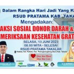 RSUD Pratama Gelar Aksi Donor Darah Dan Pemeriksaan Kesehatan Gratis Di HUT Yang ke-3