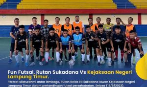 Pererat Silaturahmi Antar Lembaga, Rutan Kelas IIB Sukadana Gelar Pentandingan futsal