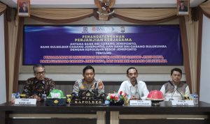 Kapolres Jeneponto bersama Pimpinan Perbankan, MoU Pam Obvit Lingkup Perbankan