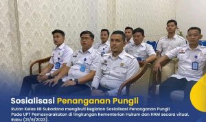 Rutan Kelas IIB Sukadana Ikuti Kegiatan Sosialisasi Penanganan Pungli di lingkungan Kemenkumham Secara Virtual
