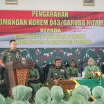 Dandim 0429/Lamtim Sambut Kunker Danrem 043/Gatam
