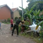 Babinsa Koramil 2302/Bojonegara, Bintahwil Penyemprotan Pogging