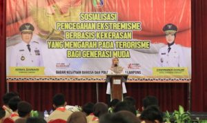 Wagub Lampung Chusnunia Membuka Sosialisasi Pencegahan Ekstremisme yang Mengarah pada Terorisme Bagi Generasi Muda