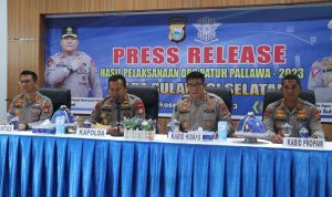 Kapolda Sulsel Pimpin Press Release Hasil Operasi Patuh Pallawa 2023