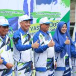 Bersama Ketua TP PKK, Bupati Wajo Semangati Langsung Kontingen Wajo Pada Porseni VI PGRI Sulsel