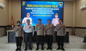 Jelang Pemilu 2024, Puslitbang Evaluasi Mutu Alat Komunikasi di Polres Bangka Barat