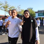 Rangkaian HUT RI dan HUT Sulsel, Bupati dan Ketua TP PKK Wajo Ikuti Gerakan Sulsel Anti Mager