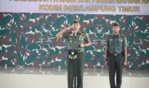 Kodim 0429/Lamtim Gelar Tradisi Korps Raport Penerimaan Perwira Baru dan Anggota Pindah Satuan