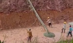 Diduga Lalai, Proyek Irigasi di Taman Cari Lampung, Tanpa Besi Cor, Polybag dan Plang Proyek