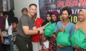 Dandim 0623/Cilegon Dampingi Danrem 064/MY Kegiatan Senam Bersama Hingga Bakti Kesehatan Dalam Rangka HUT TNI ke 78