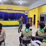 Babinsa Berikan Materi Wasbang 200 Siswa Jambore Ranting Purbolinggo