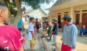 Babinsa Koramil 2302/Bojonegara, Karbak Pembangunan Pengecoran Jalan