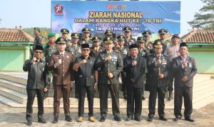 Dandim 0429/Lamtim Pimpin Upacara Ziarah Nasional HUT TNI ke-78