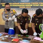 Kapolres Menghadiri Pemusnahan Rampasan Tindak Pidana umum yang telah Berkekuatan Hukum Tetap (INKRACHT)