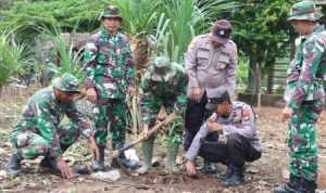 TNI Dan Polri Polres Metro Peduli Lestarikan Alam Bersama Tanam Pohon