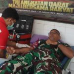 KODIM 0623/CILEGON GELAR DONOR DARAH DALAM RANGKA MEMPERINGATI HARI JUANG KARTIKA KE 78