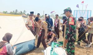 Babinsa Koramil 2305/Cinangka, Bintahwil Pendampingan Perkemahan