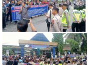 Ratusan Masa Geruduk Kantor Bupati Lahat