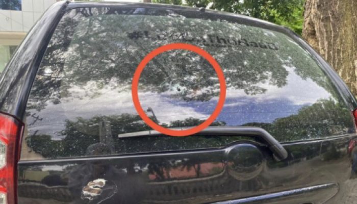 Diduga Mobil Ketua Relawan Prabowo-Gibran Sulsel Ditembak Pelaku Tawuran