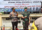 Dandim 0623/Cilegon Bersama Kapolres Cilegon Pimpin Apel Pergeseran Pasukan PAM TPS Pemilu 2024