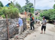 Babinsa Koramil 2307/Ciwandan, Karbak Pembangunan TPT Untuk Antisipasi Banjir